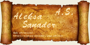 Aleksa Sanader vizit kartica